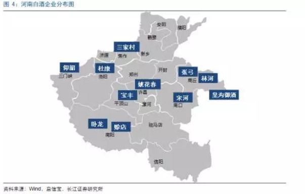 河南省白酒地图