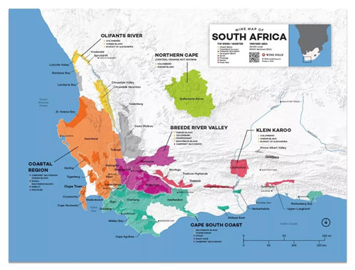 南非产区地图-wine map of south africa